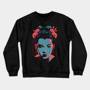 Vaporwave Geisha - Beautiful Japanese Design Crewneck Sweatshirt